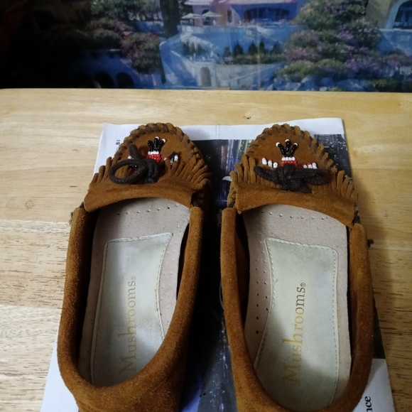 Minnetonka Thunderbird Moccasins Suede 🥿Beaded,Size 8,A Fabulous Vintage Gift. - Picture 10 of 15